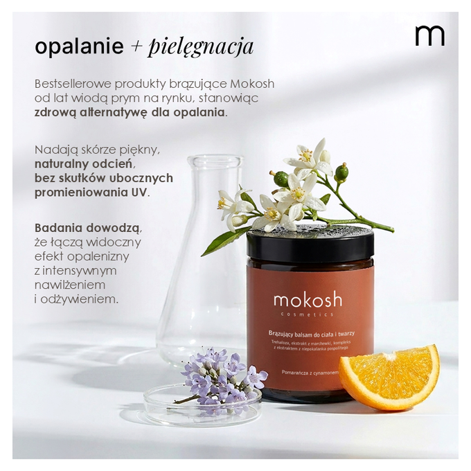 Mokosh brązujący balsam do ciała i twarzy pomarańcza z cynamonem