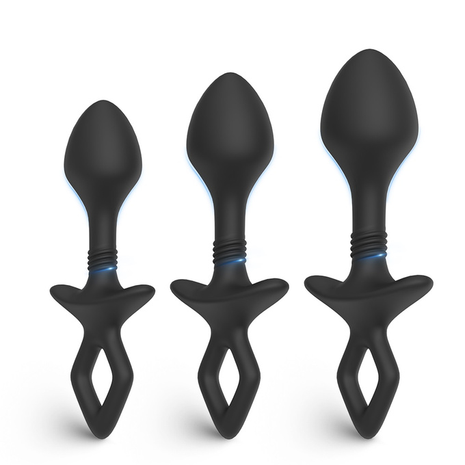 S-Hande FlexiCore zestaw korków analnych Black, 3 szt