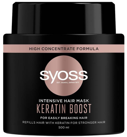Intensive Hair Mask Keratin Boost intensywnie regenerująca maska do włosów bardzo ła mliwych 500 ml