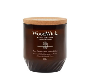 Woodwick RENEW - BLACK CURRANT & ROSE - świeca średnia 184 g