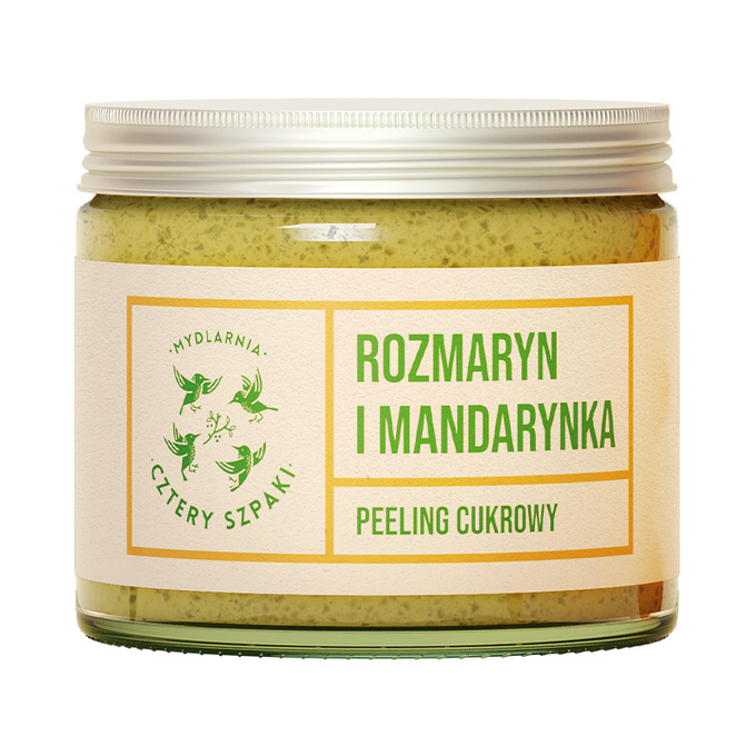 4 Szpaki Peeling cukrowy do ciała Rozmaryn i Mandarynka, 250 ml
