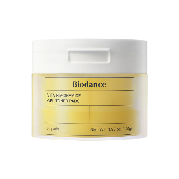 BIODANCE Vita Niacinamide Gel Toner Pad Rozświetlające płatki tonizujące, 60 szt