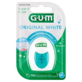 GUM ORIGINAL WHITE Nić dentystyczna woskowana, 30 m