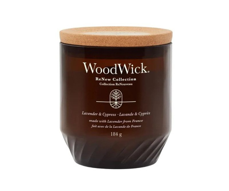 Woodwick RENEW - LAVENDER & CYPRESS - świeca średnia 184 g