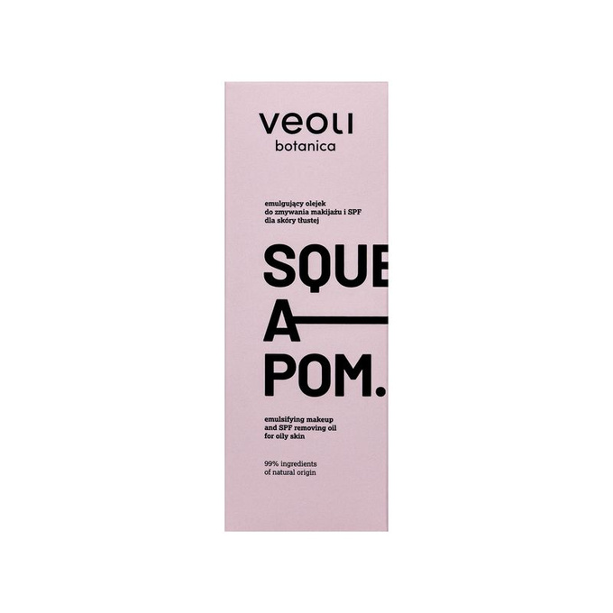 Veoli Botanica SQUEEZE A POM Emulgujący olejek do zmywania makijażu i SPF dla skóry tłustej, 150 ml