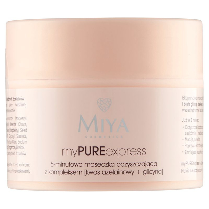 Miya myPUREexpress – 5-minutowa maseczka oczyszczająca z kompleksem [kwas azelainowy + glicyna], 50 g