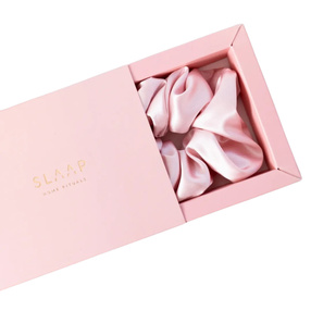 SLAAP Jedwabna gumka do włosów scrunchie pudrowy róż