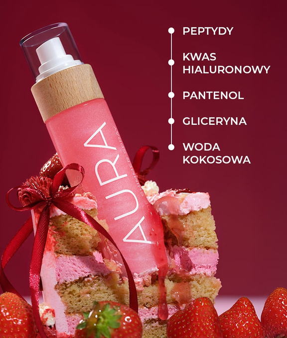Cocosolis AURA PINK Różowy rozświetlający spray z peptydami, 100 ml