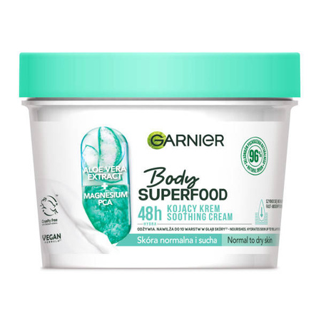 Body Superfood Aloe kojący krem z ekstraktem z aloesu i solą magnezową 380 ml