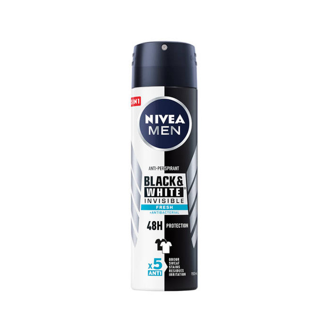 Men Black&White Invisible Fresh antyperspirant spray 150 ml
