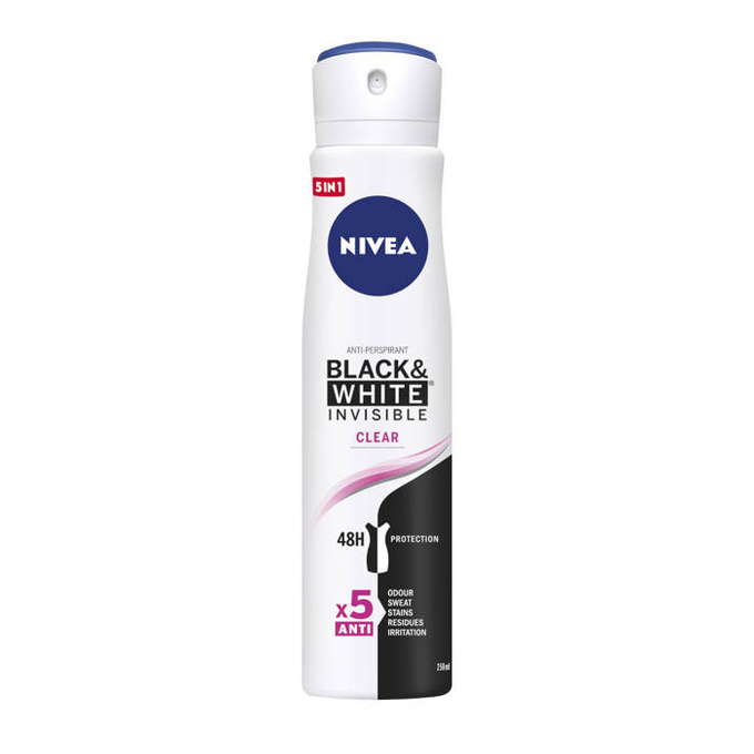 Black&White Invisible Clear antyperspirant spray 250 ml