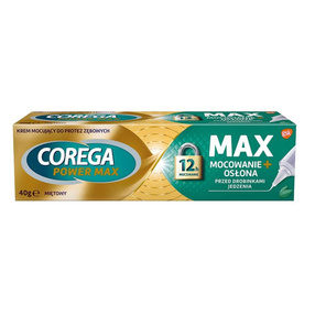 Corega Power Max Mocowanie + Osłona krem mocujący do protez o miętowym smaku 40g