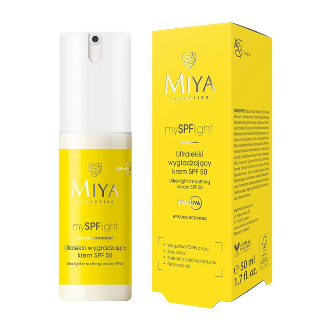 Miya mySPFlight - Ultralekki wygładzający krem SPF 50, 50 ml