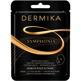 Dermika Symphonia Biostymulująca mocno skoncentrowana maska liftingująco-rozświetlająca w płacie na twarz, 1 szt
