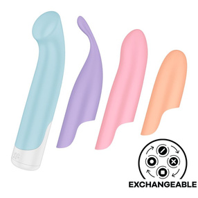 Satisfyer Playful Four, stymulator intymny z 4 wymiennymi nakładkami