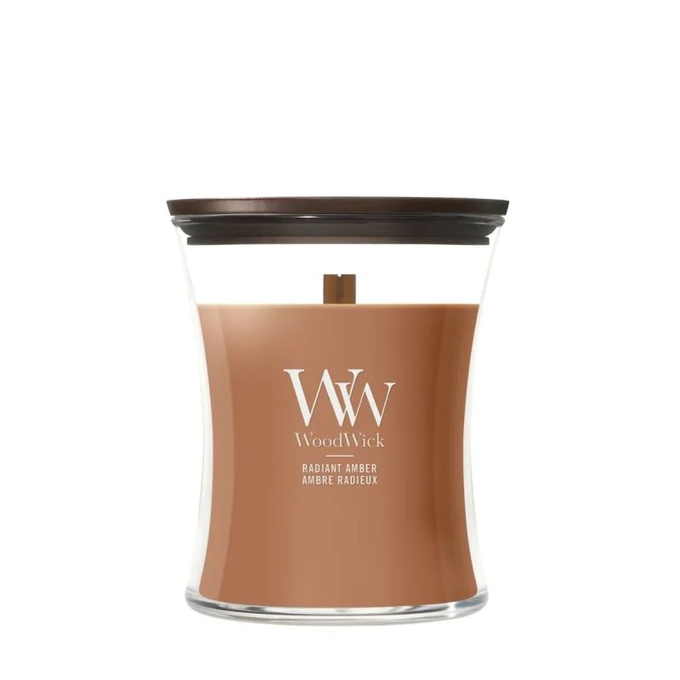 WoodWick Świeca średnia Radiant Amber, 275 g