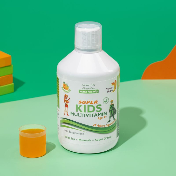 Swedish Nutra Super Kids Multivitamin Multiwitamina dla dzieci, 500 ml
