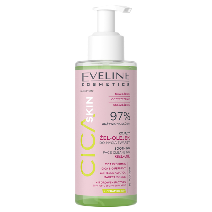 Eveline Cica skin Kojący żel-olejek do mycia twarzy, 145 ml