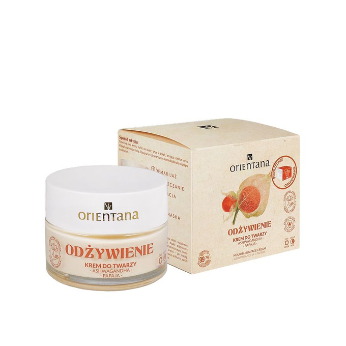 Orientana Krem do twarzy Ashwagandha i Papaja, 40 ml