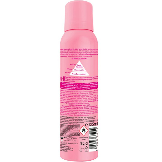 beBIO Naturalny dezodorant w sprayu Tropical, 125 ml