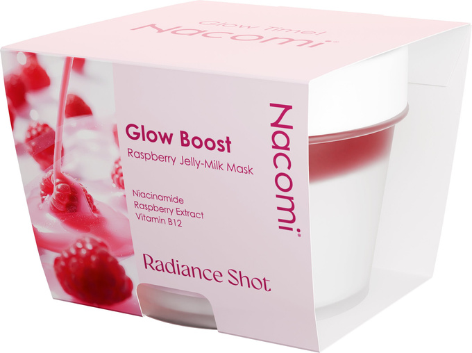 Nacomi Glow Boost Raspberry Jelly Milk Mask maska do twarzy, 80 ml