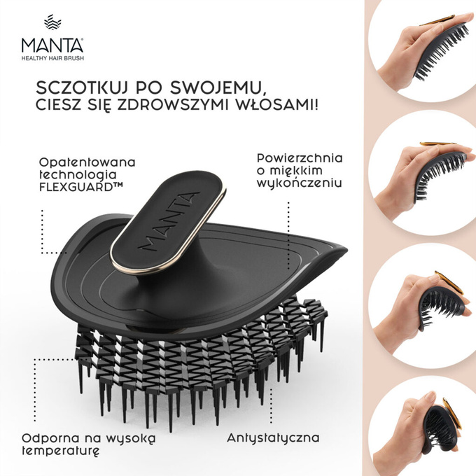 MANTA  – Szczotka do włosów, czarna