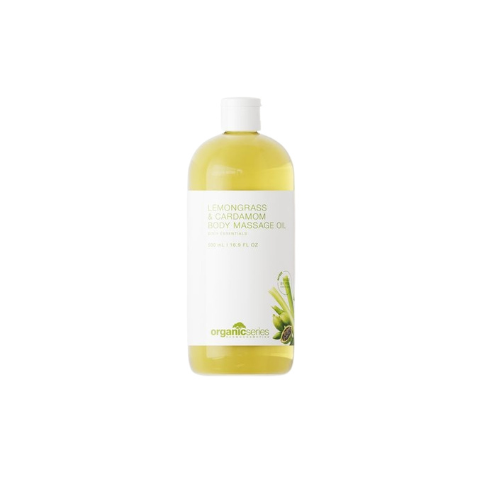 Organic Series Olej do masażu ciała Trawa cytrynowa i kardamon, 500 ml