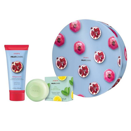 PUPA Milano Fruitlovers Mleczko pod prysznic + szampon w kostce 004 Pomegranate Bio