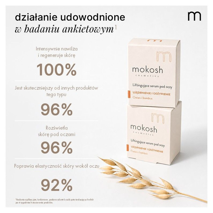 MOKOSH Liftingujące serum pod oczy Owies i bambus