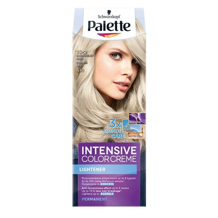 Intensive Color Creme Lightener farba do włosów w kremie 10-2 (A10) Ultrapopielaty Blond