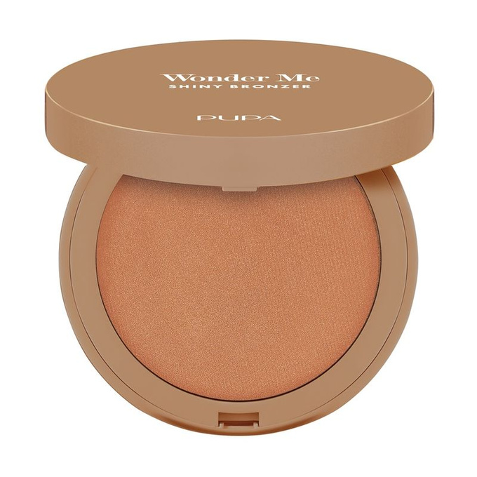 PUPA Milano Wonder Me Shiny Bronzer Rozświetlający wypiekany bronzer 002 Medium Warm, 6 g