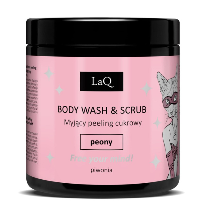 LaQ PIWONIA myjący peeling cukrowy, 220 g
