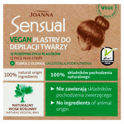 Sensual Vegan plastry do depilacji twarzy 12szt + tubka z oliwką łagodzącą 10 ml
