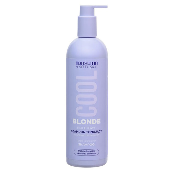 PROSALON COOL BLONDE Fioletowy szampon tonujący do włosów rozjaśnianych, 500 ml