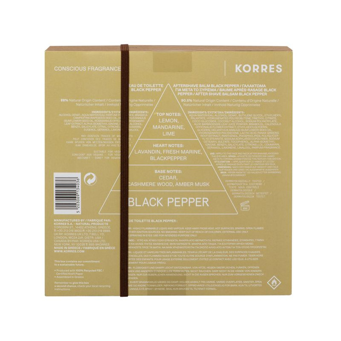 Korres Zestaw Black Pepper - Woda toaletowa dla mężczyzn & Balsam po goleniu