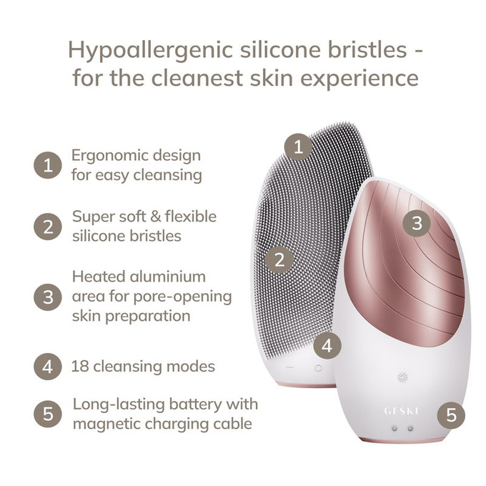 GESKE Szczoteczka soniczna do twarzy - Sonic Thermo Facial Brush 6 in 1