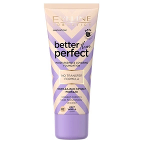 Eveline Better Than Perfect Nawilżająco-kryjący podkład z formułą No Transfer, 02 Light Vanilla