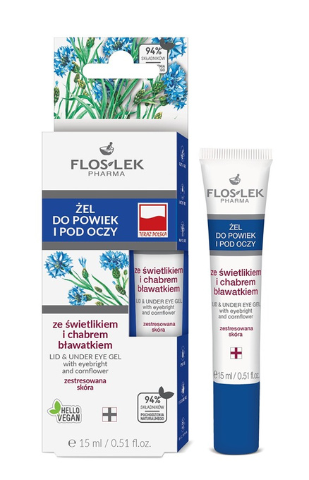 Floslek Żel do powiek i pod oczy ze świetlikiem i chabrem bławatkiem 15 ml