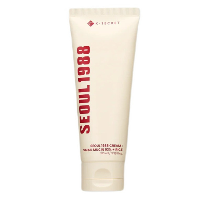 K-Secret Seoul 1988 Snail Mucin 93% Cream łagodzący krem do twarzy z filtratem ze śluzu ślimaka i ryżem, 100  ml