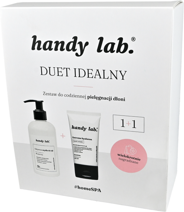 handy lab. Duet idealny: odżywcze mydło i krem do dłoni z kwasem hialuronowym i SPF30