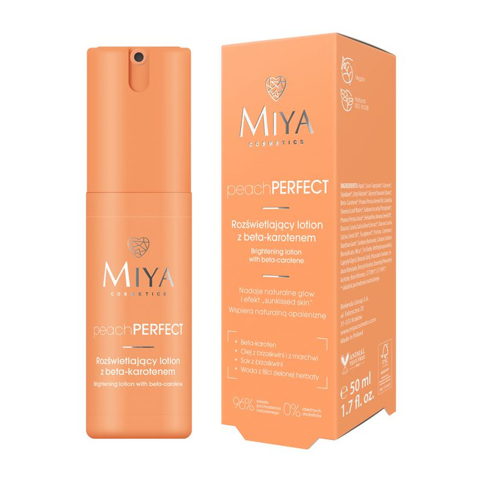 Miya peachPERFECT - Rozświetlający lotion z beta-karotenem, 50 ml