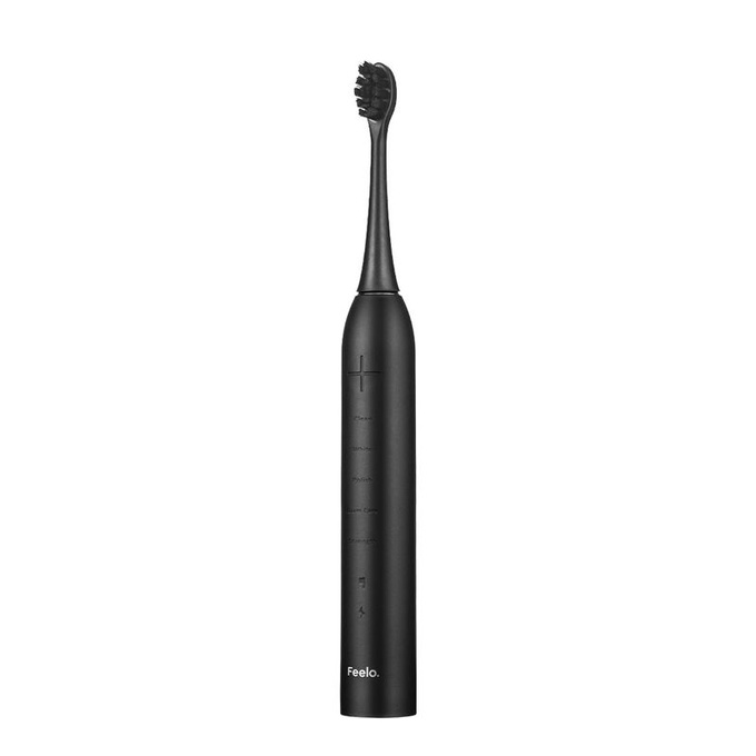 FEELO PRO szczoteczka soniczna PREMIUM BLACK + etui + 4 końcówki (set)