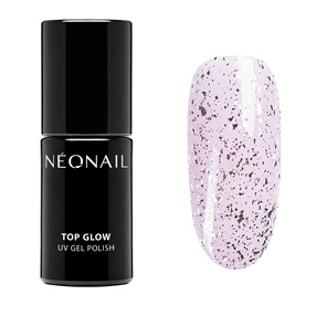 NeoNail Top Glow top hybrydowy Silver Flakes 7.2ml