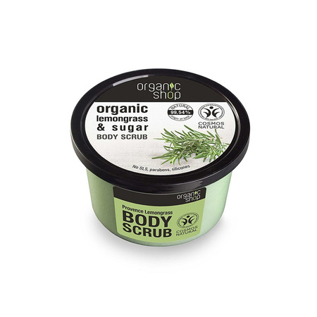 Organic Lemongrass & Sugar Body Scrub peeling do ciała o zapachu trawy cytrynowej 250 ml