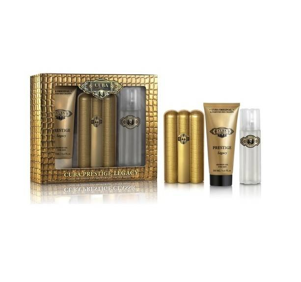 Cuba Prestige Legacy zestaw woda toaletowa spray 90 ml + żel pod prysznic 200 ml + woda po goleniu 100 ml