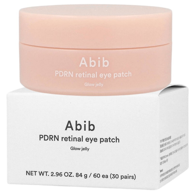 Abib PDRN Retinal Eye Patch Glow Jelly - Hydrożelowe płatki pod oczy z PDRN i retinalem, 60 szt