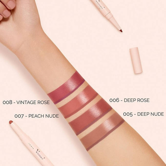 PUPA Milano Vamp! Creamy Duo Pomadka i konturówka do ust - 007 Peach Nude, 1 g