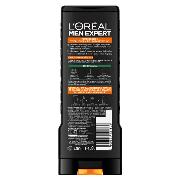 Loreal Paris Men Expert Pure Carbon żel pod prysznic 5w1 400ml