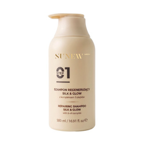 SunewMed+ Silk & Glow Regenerujący szampon do włosów z kompleksem 5 olejków 500 ml