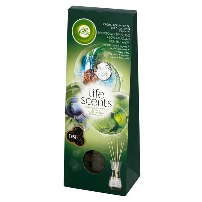 Life Scents pachnące patyczki o zapachu deszczowej świeżości lasów Amazonii 30 ml